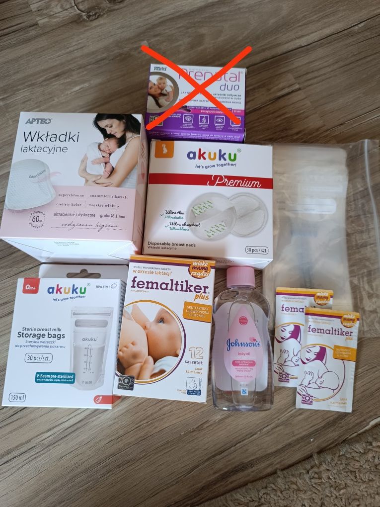 Paczka rzeczy dla mamy kobiet w ciąży karmienie oliwka dla dzieci,