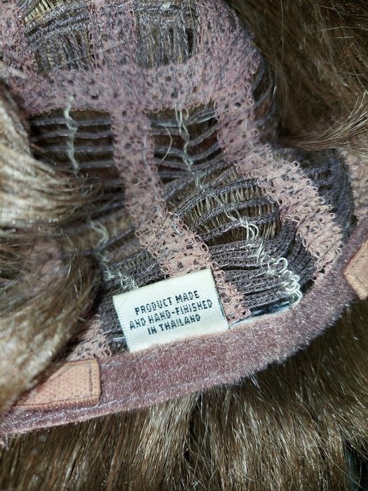 Peruka długi bob ciemny blond plus stojak