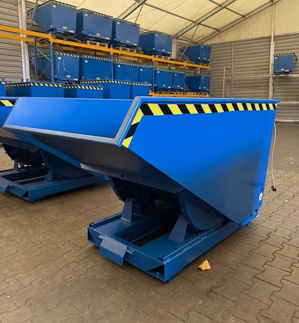 Kontener samowyładowczy 1100L / Pojemnik metalowy do wózka widłowego