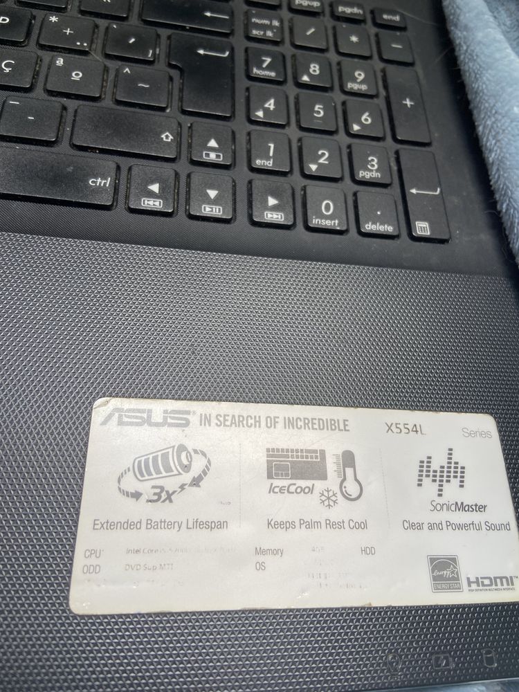 Portátil ASUS X554Lj-55A92Pb1