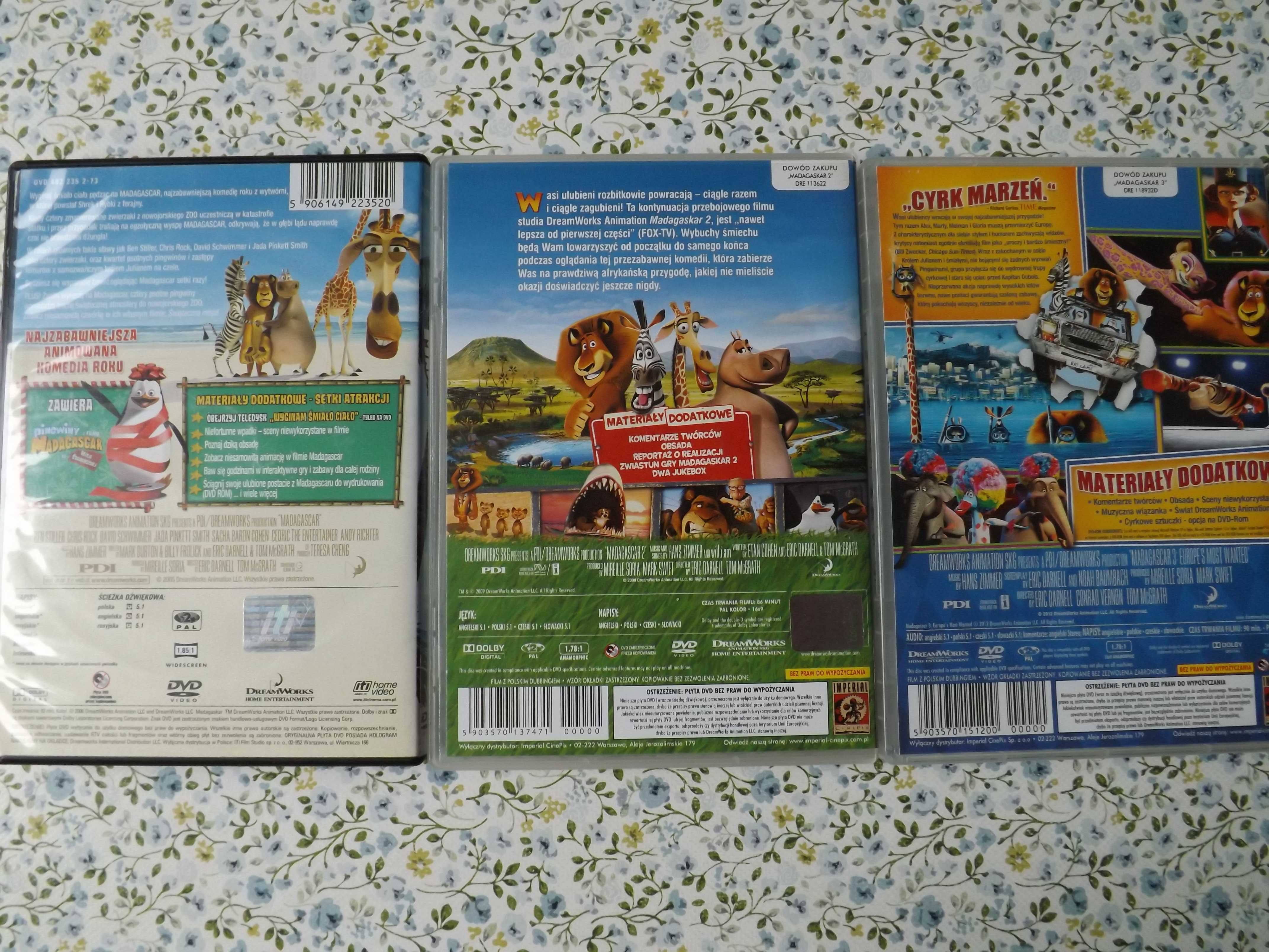 Madagaskar film bajki trylogia polski dubbing