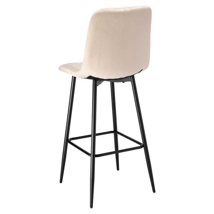 Beżowy hoker barowy 2 sztuki  – eleganckie krzesło do wyspy kuchennej