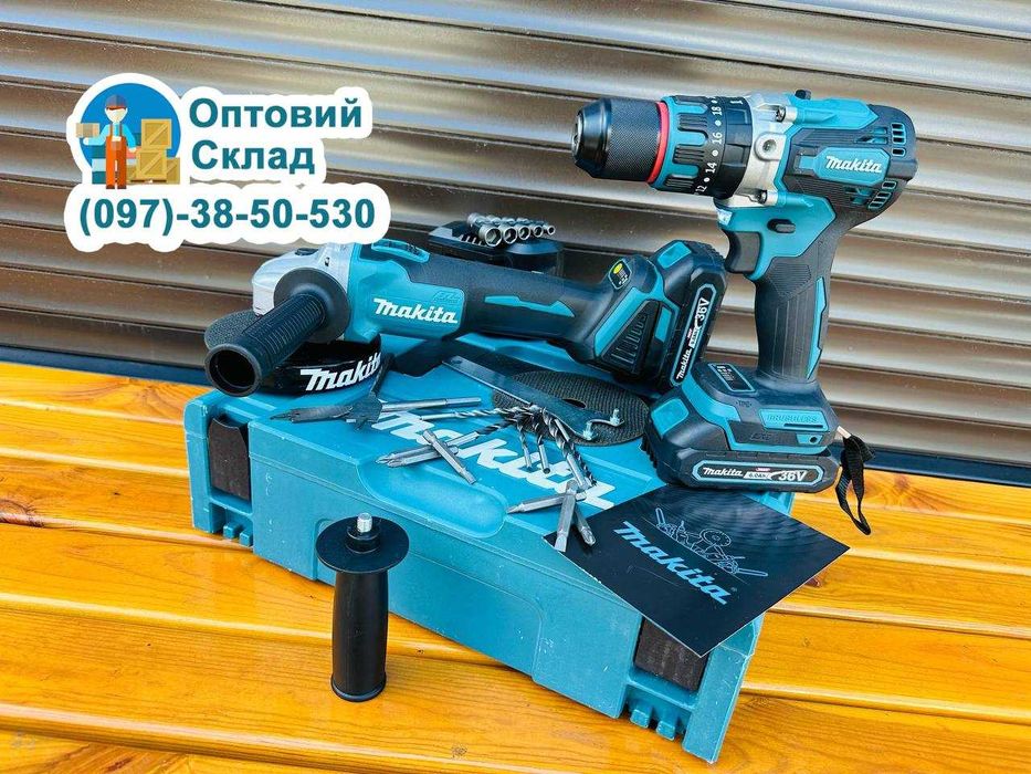 Безщітковий Набір 2в1 Makita Болгарка DGA504XGT + Шурупокрут DHP485XGT