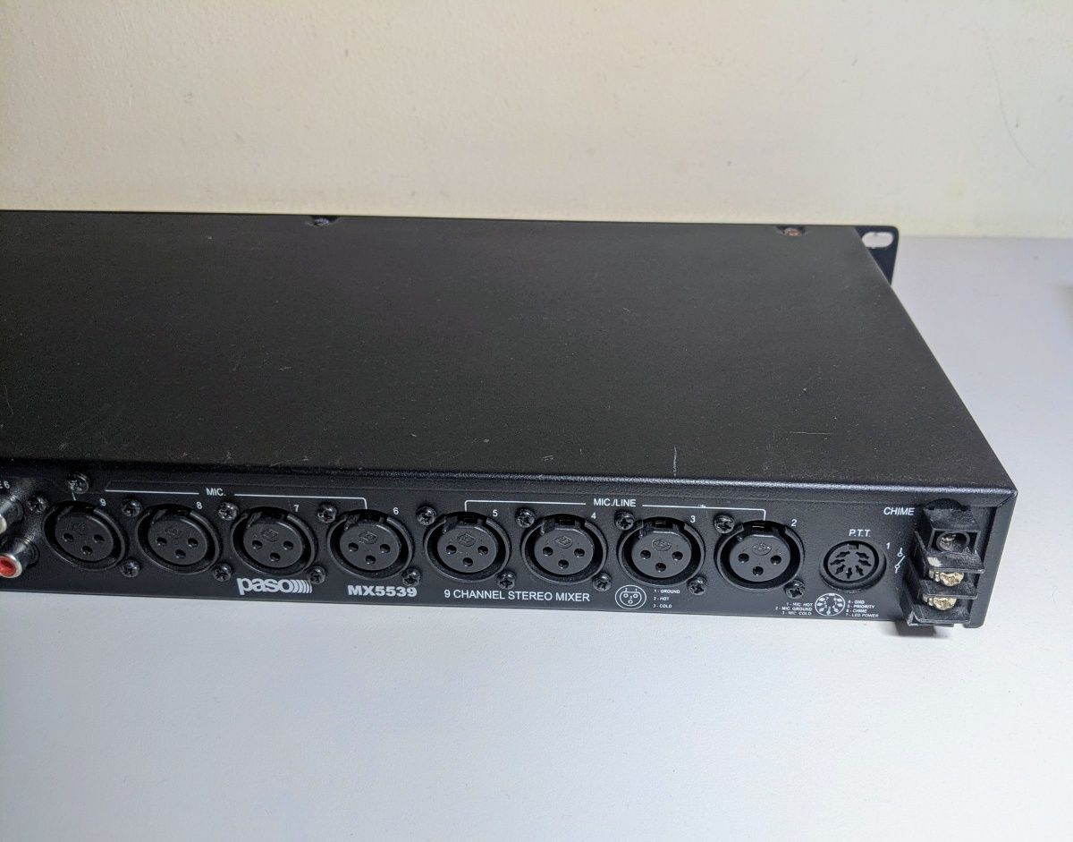 PASO MX5539 Mikser audio z 9 wejściami i 2 wyjściami klasyk retro 

ST