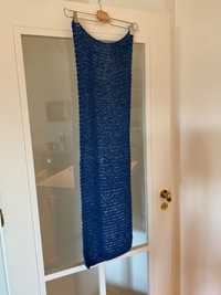 Gola / lenço / cachecol / echarpe azul de lã