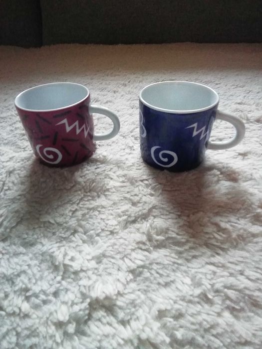 Komplet dwóch porcelanowych filiżanek do espresso