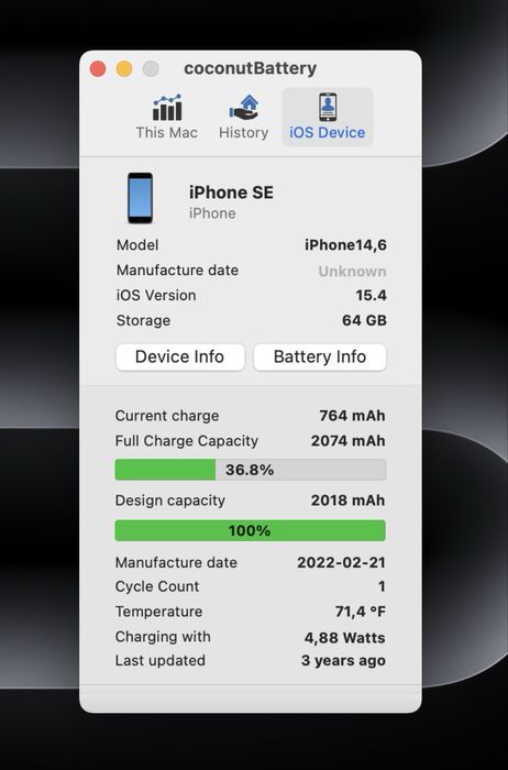 Openbox Apple iPhone SE 3 2022 64GB Midnight Neverlock