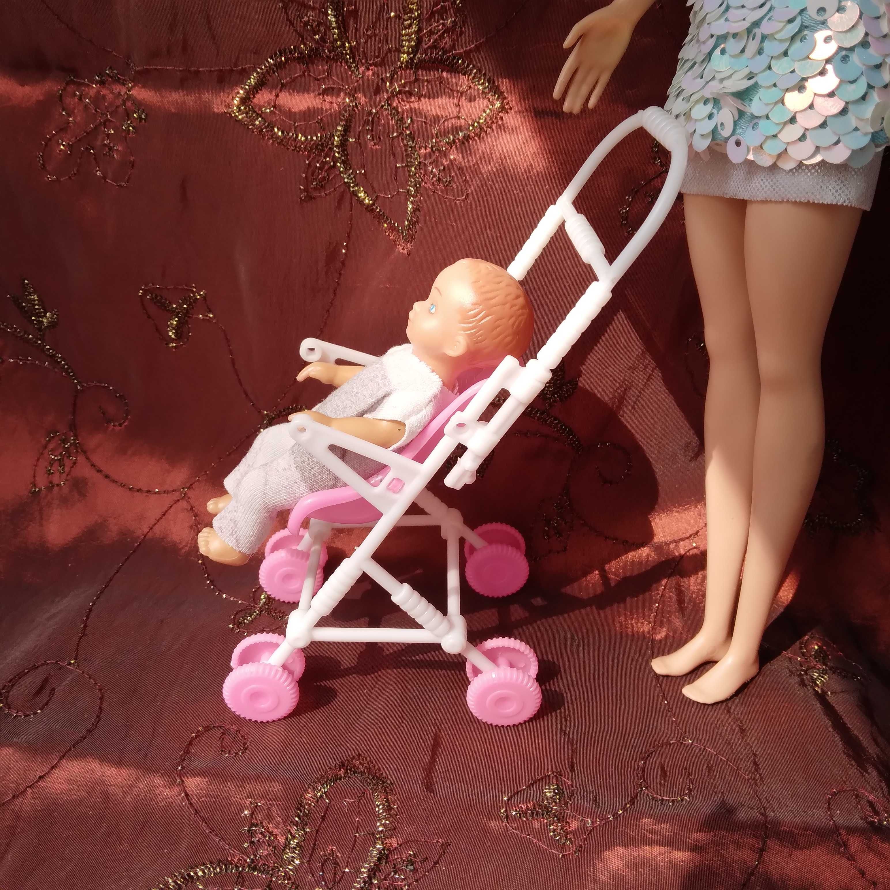 Wózek z mini lalką dla Barbie