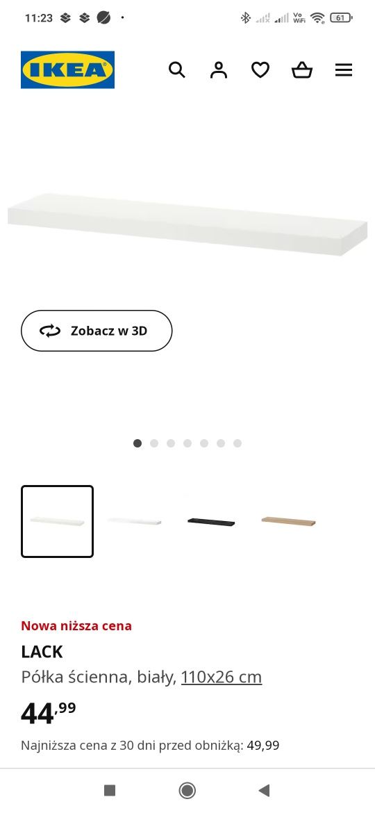 półka ścienna LACK IKEA