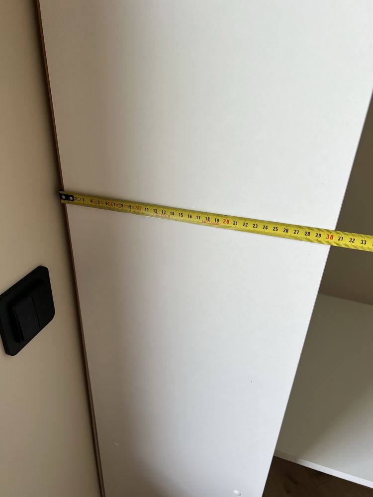 Regał 180 cm + biurko 125 cm – biały komplet