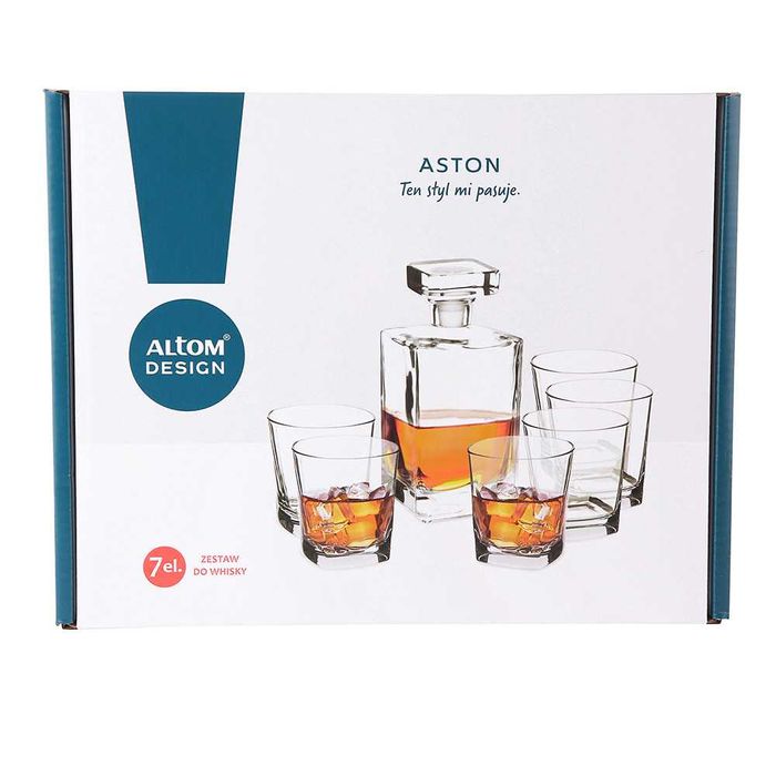 Zestaw do Whisky ASTON Karafka 0,75L 6 Szklanek 280ML