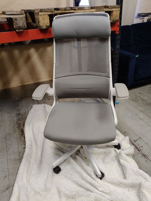 Melokea Fotel Biurowy Szaro Biały