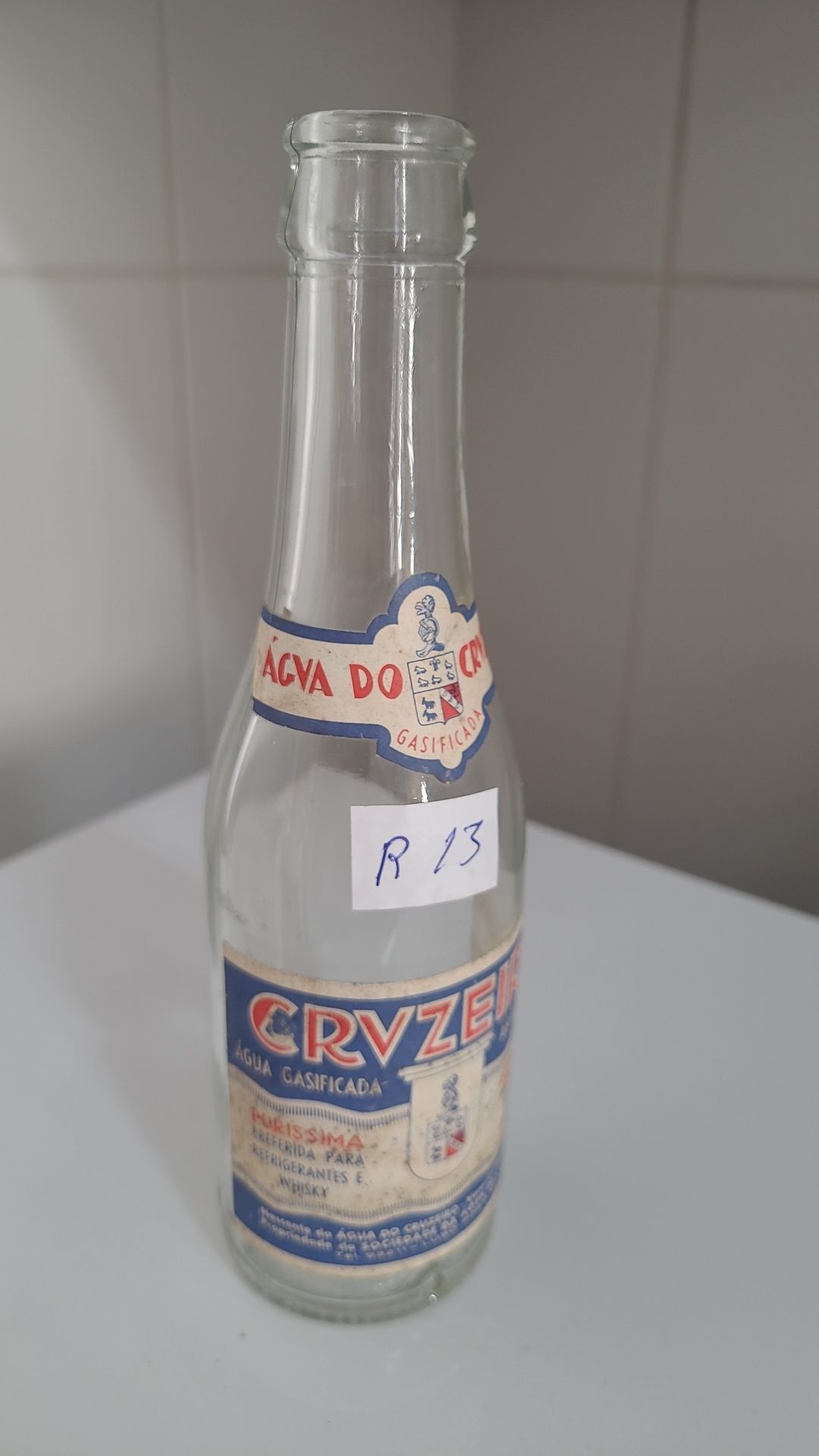 Garrafa antiga de Água do Crvzeiro c/rótulo papel