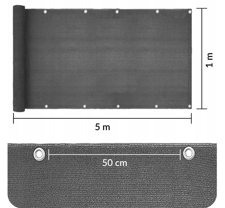 OSŁONA NA BALKON BALKONOWA TARAS siatka przeciwsłoneczna  180g 1x5 m