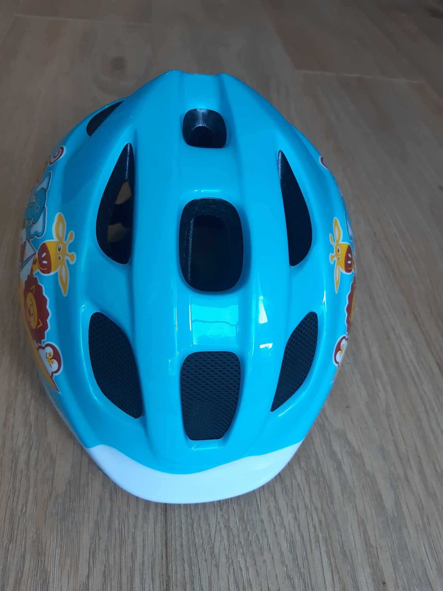 Kask Btwin Decathlon XS zwierzątka niebieski turkusowy