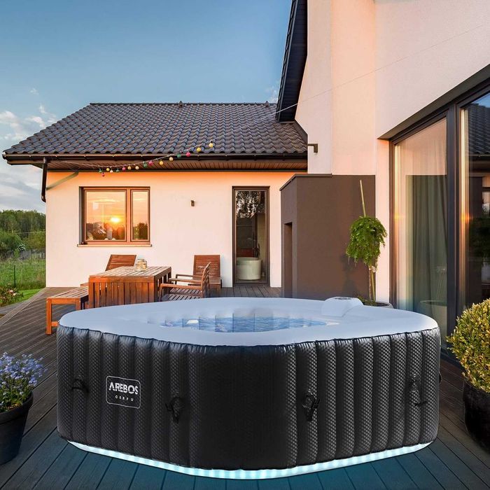 Arebos Nadmuchiwane jacuzzi całoroczne 154x154 4 os 130 dysz ogrzewani