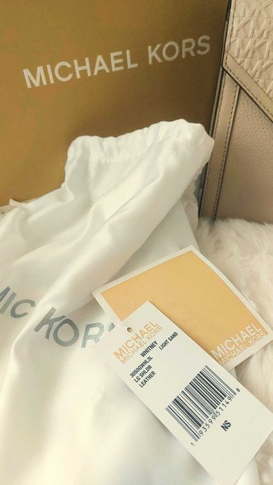 Torba listonoszka beżowa Michael Kors Whitney Light Sand jak nowa!