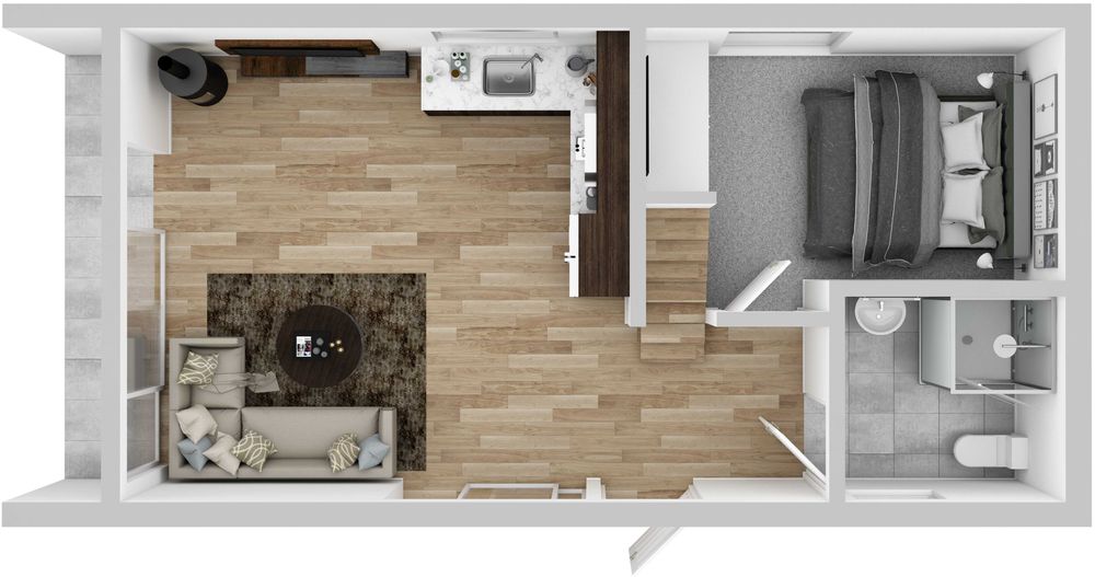 Domek mobilny całoroczny Nowoczesna Stodoła Antresola