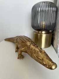 Krokodyl zloty gold ozdoba figurka aligator home decor