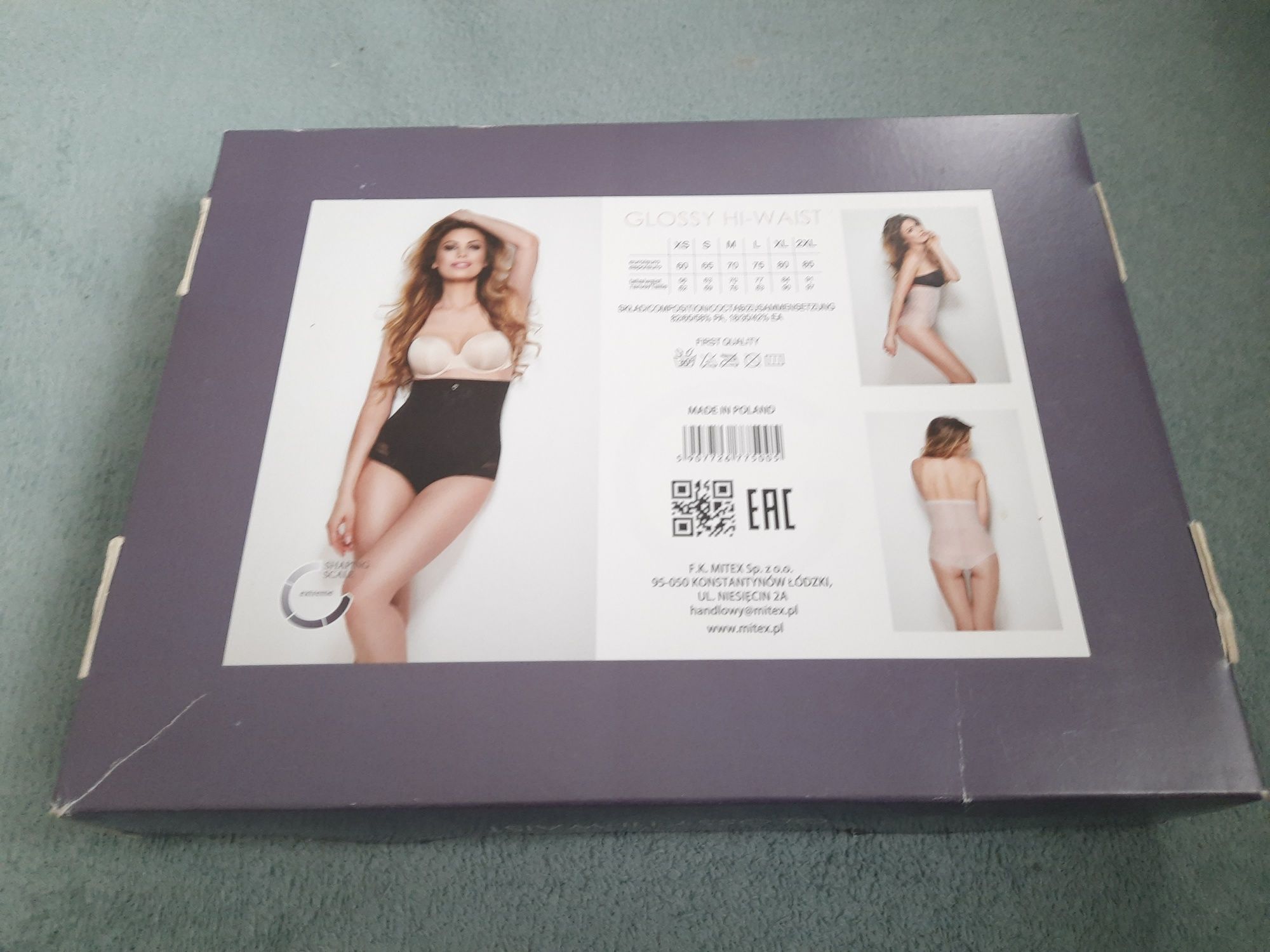 Body glossy mitex hi-waist czarne XXL