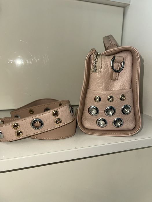 Шкіряна сумка ,сумочка з натуральної шкіри пудрового,бежевого кольору