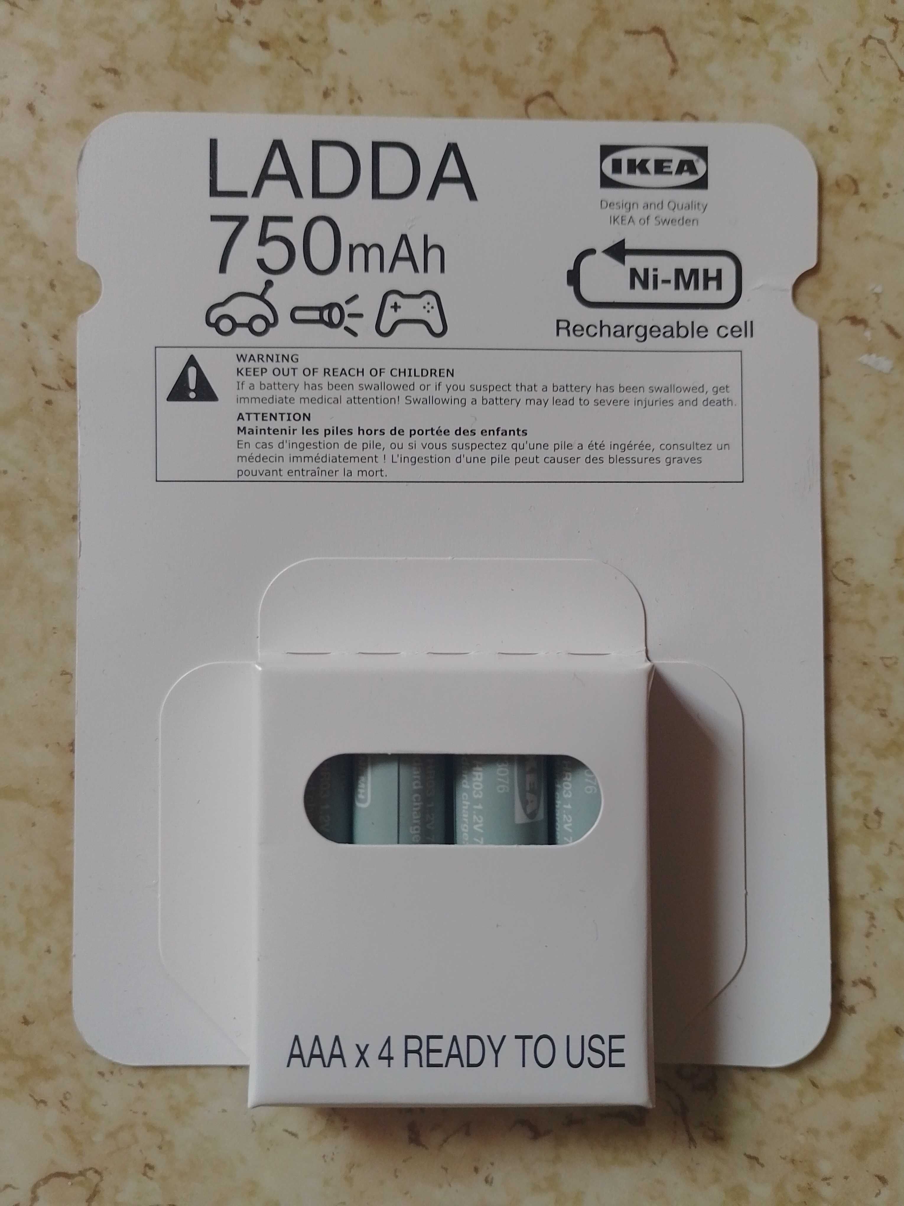 Аккумуляторные батарейки IKEA LADDA. Литиевые батарейки ИКЕА PLATTBOJ.