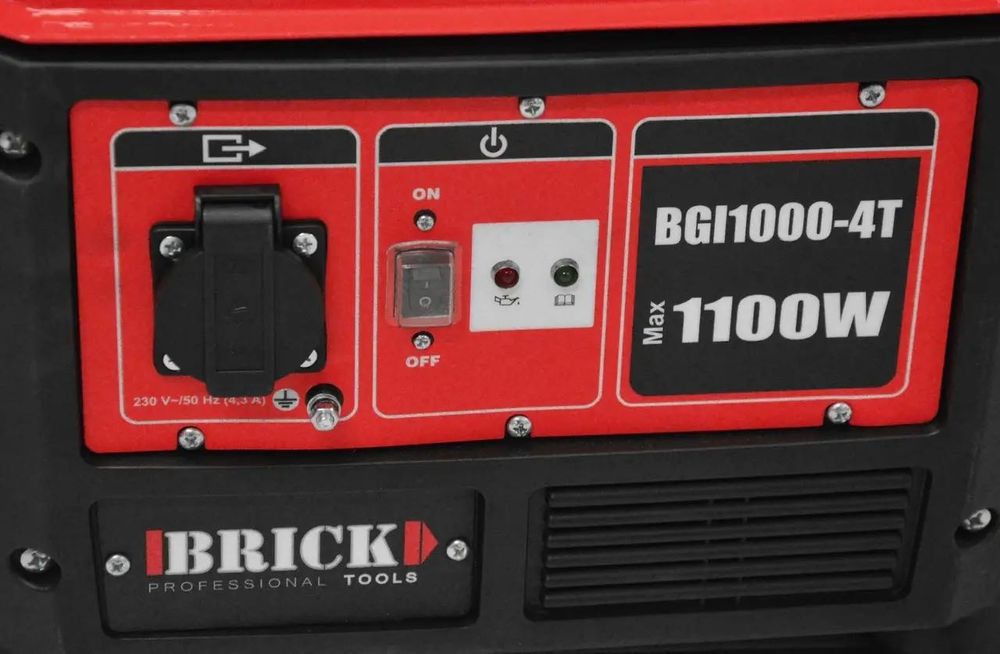 Інверторний бензиновий генератор Brick BGI1000-4T, однофазний, 1,1кВт