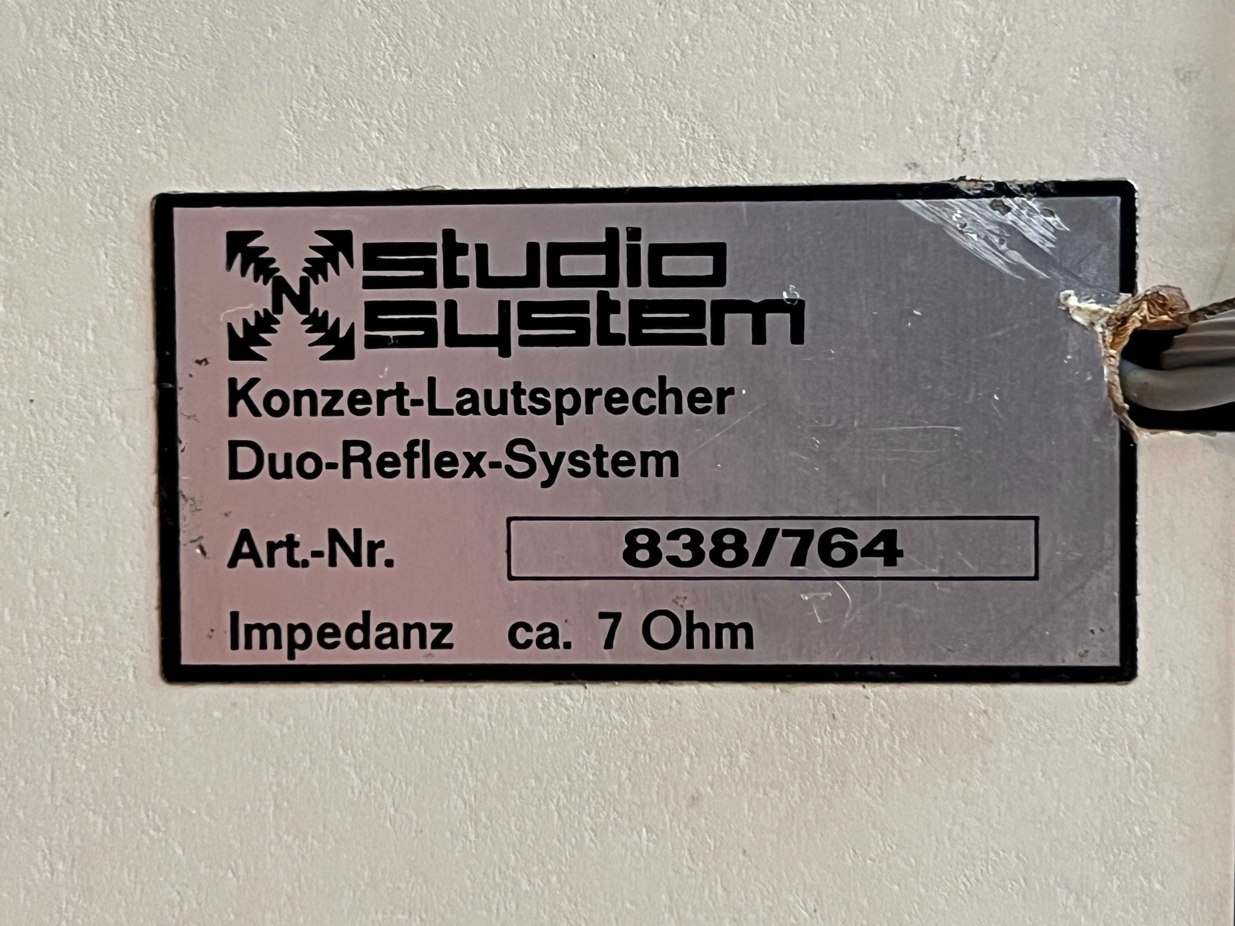 Kolumny Studio System 838/764 Konzert-Lautsprecher Duo-Reflex
