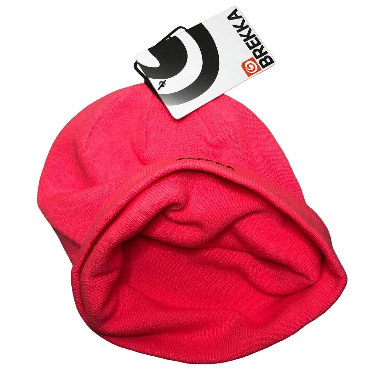 CG25 Dwuwarstwowa Damska Czapka BREKKA Fuksja NEON Beanie 2w1