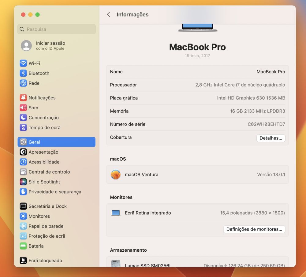 MacBook Pro Retina 15 "Core 17 Quad-core" 2.8 Touch Bar 2017 | 16GB