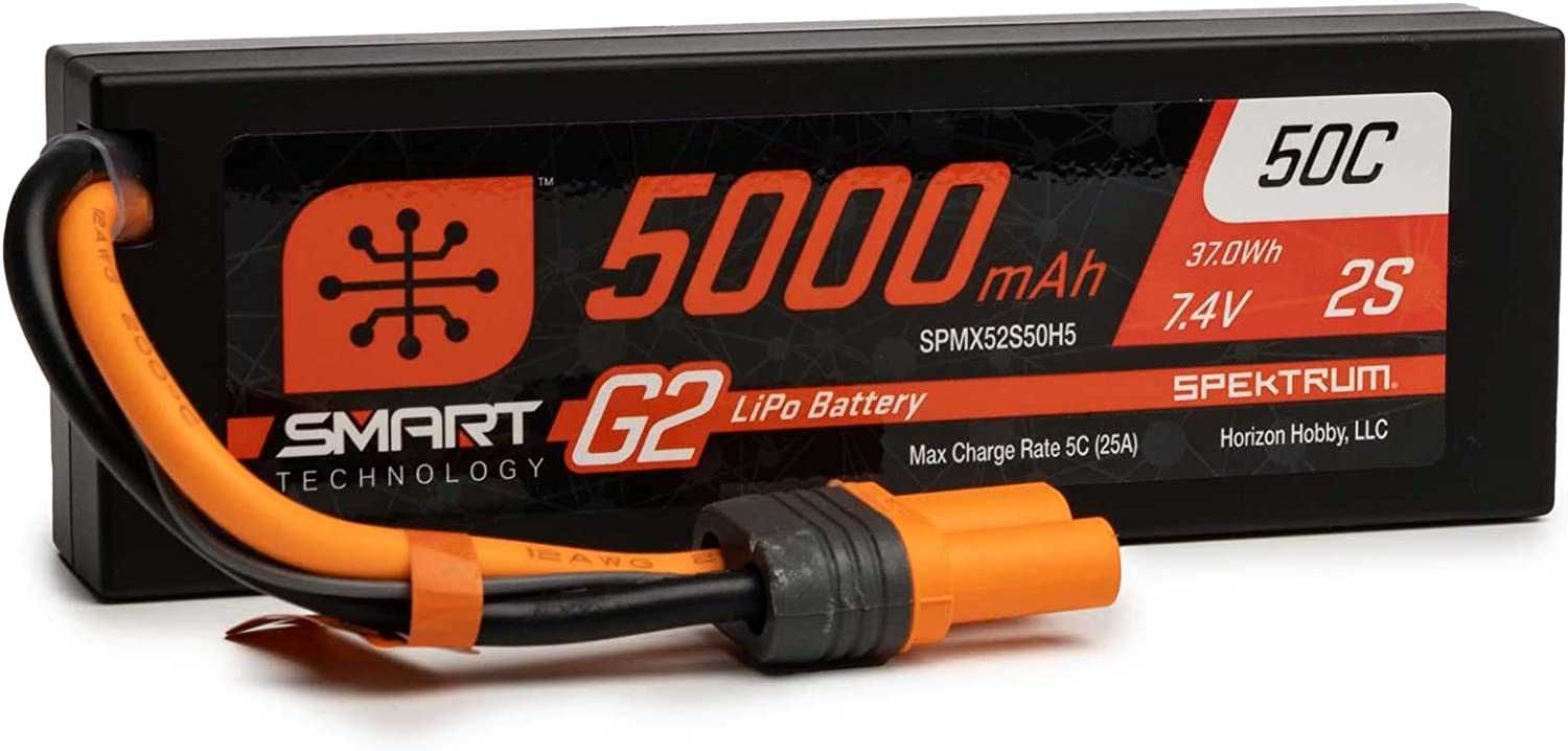 Батарея аккумулятор Spektrum 7.4V 5000mAh 2S 30C LiPo Battery IC5