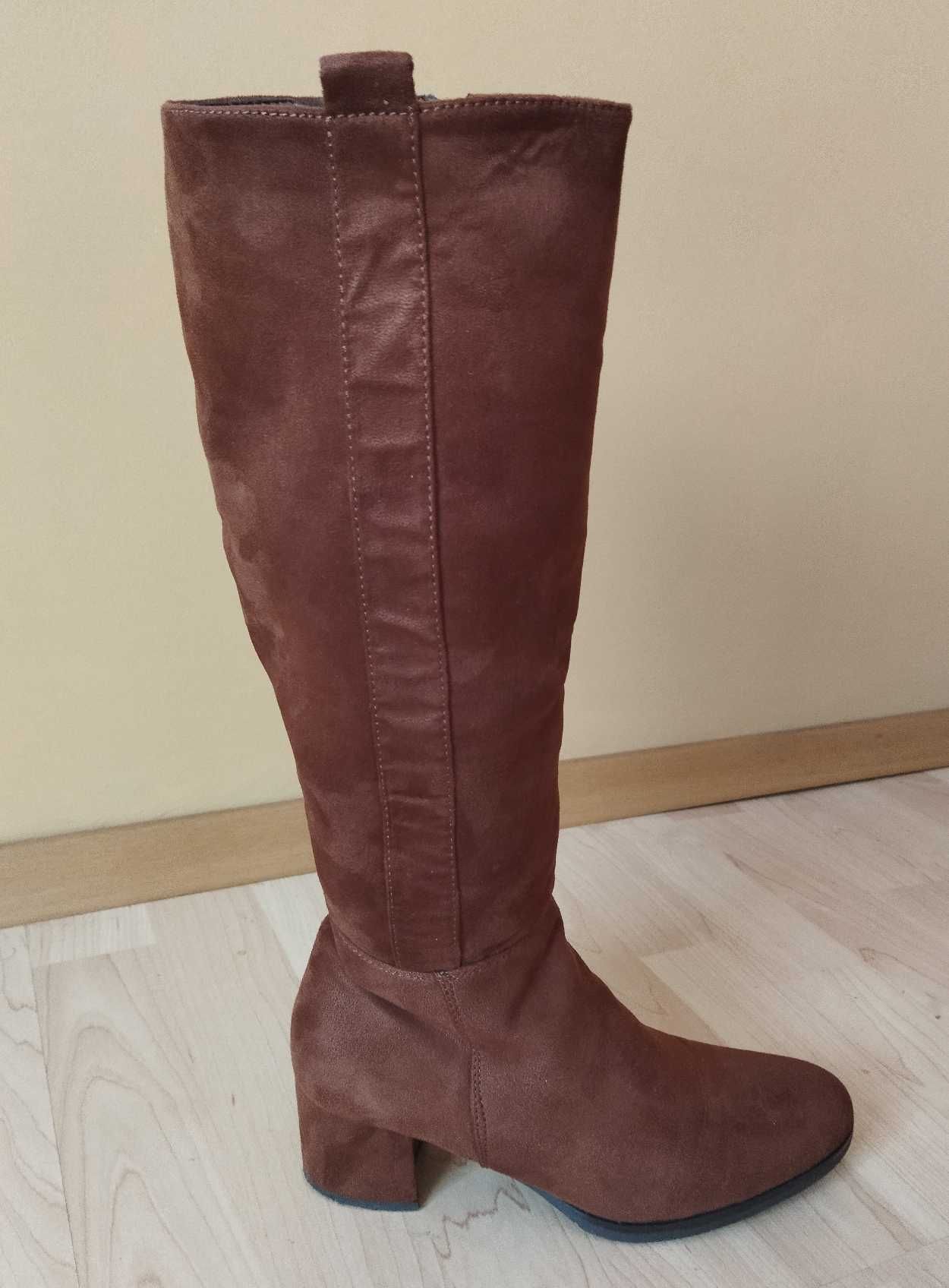 Buty Kozaki 38  (37) brązowo rude dwa razy użyte