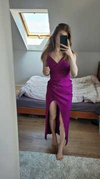 Długa sukienka maxi w kolorze magenta 36