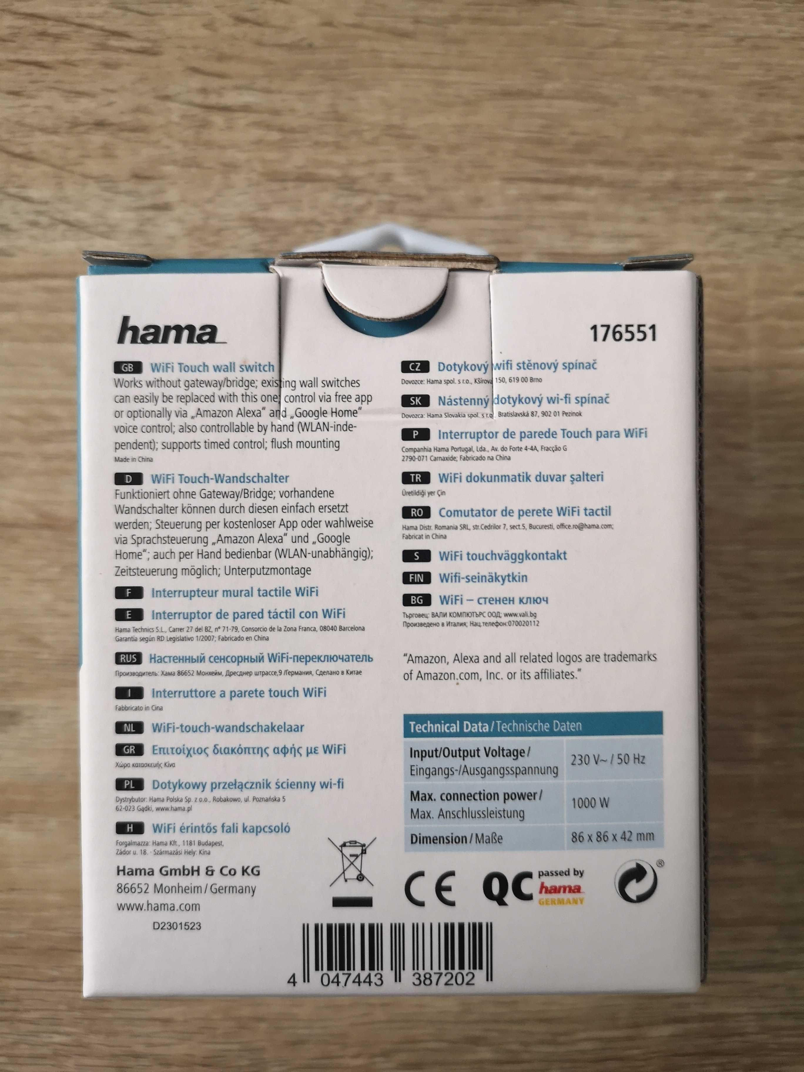 Interruptor Inteligente WiFi Hama - App e assistentes