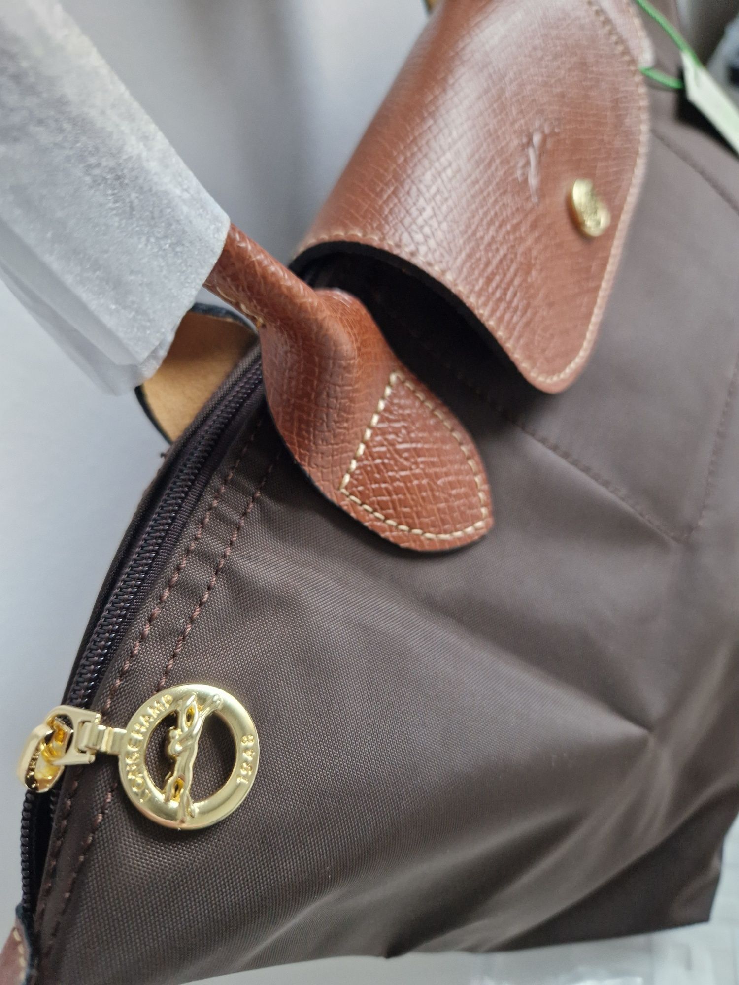 torebka Longchamp roz M brąz