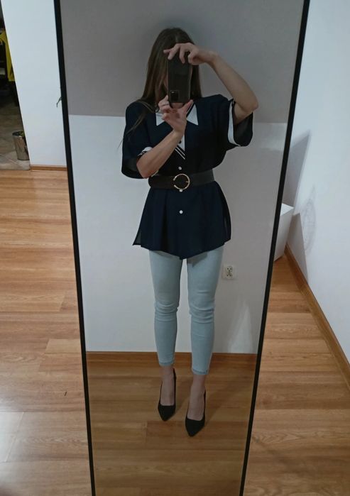 Koszula damska oversize z kołnierzykiem