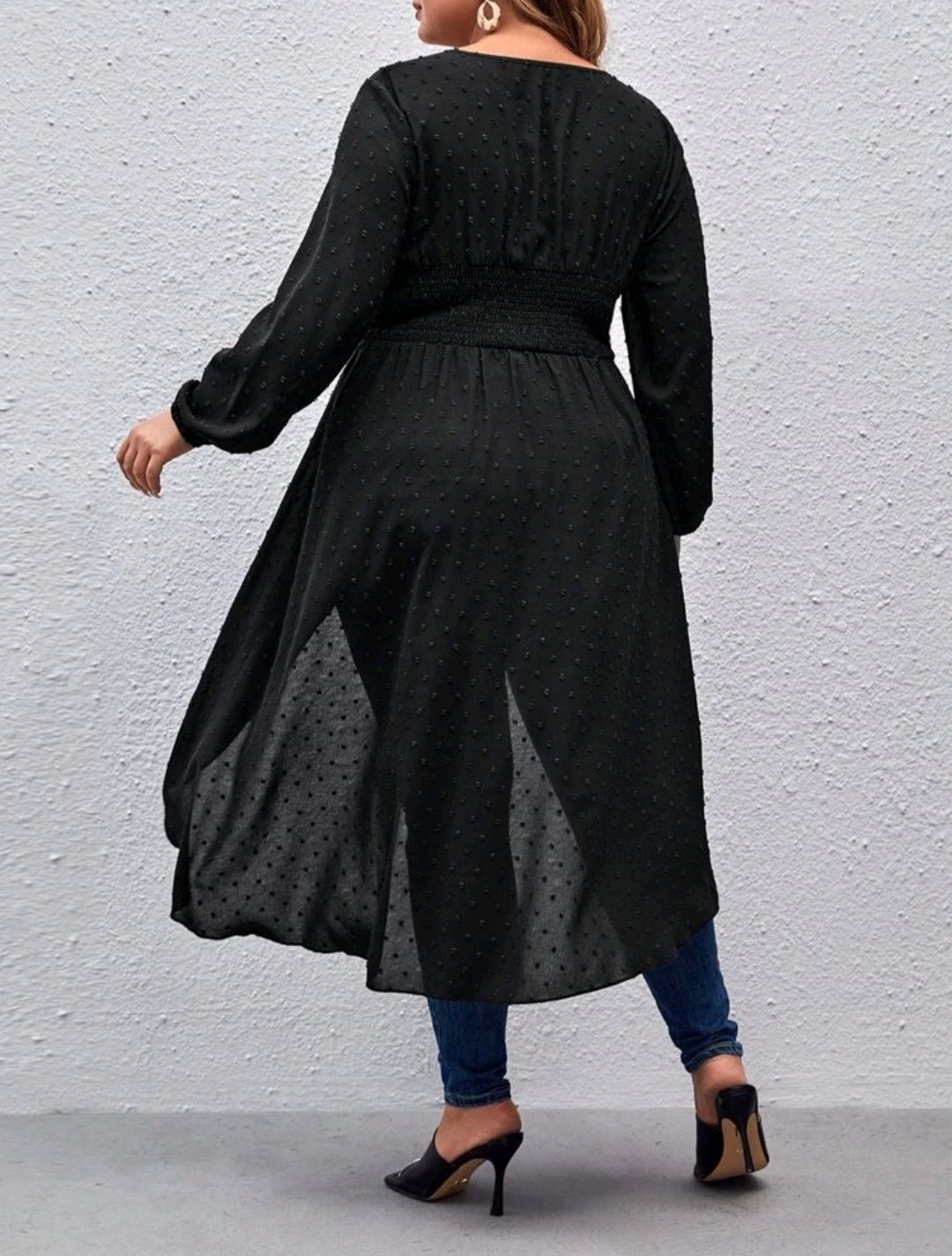Nowa, piękna, kopertowa, asymetryczna bluzka, tunika, plus size