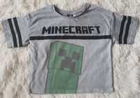 Śliczny szary t-shirt Minecraft, rozmiar 134, 8-9 lat