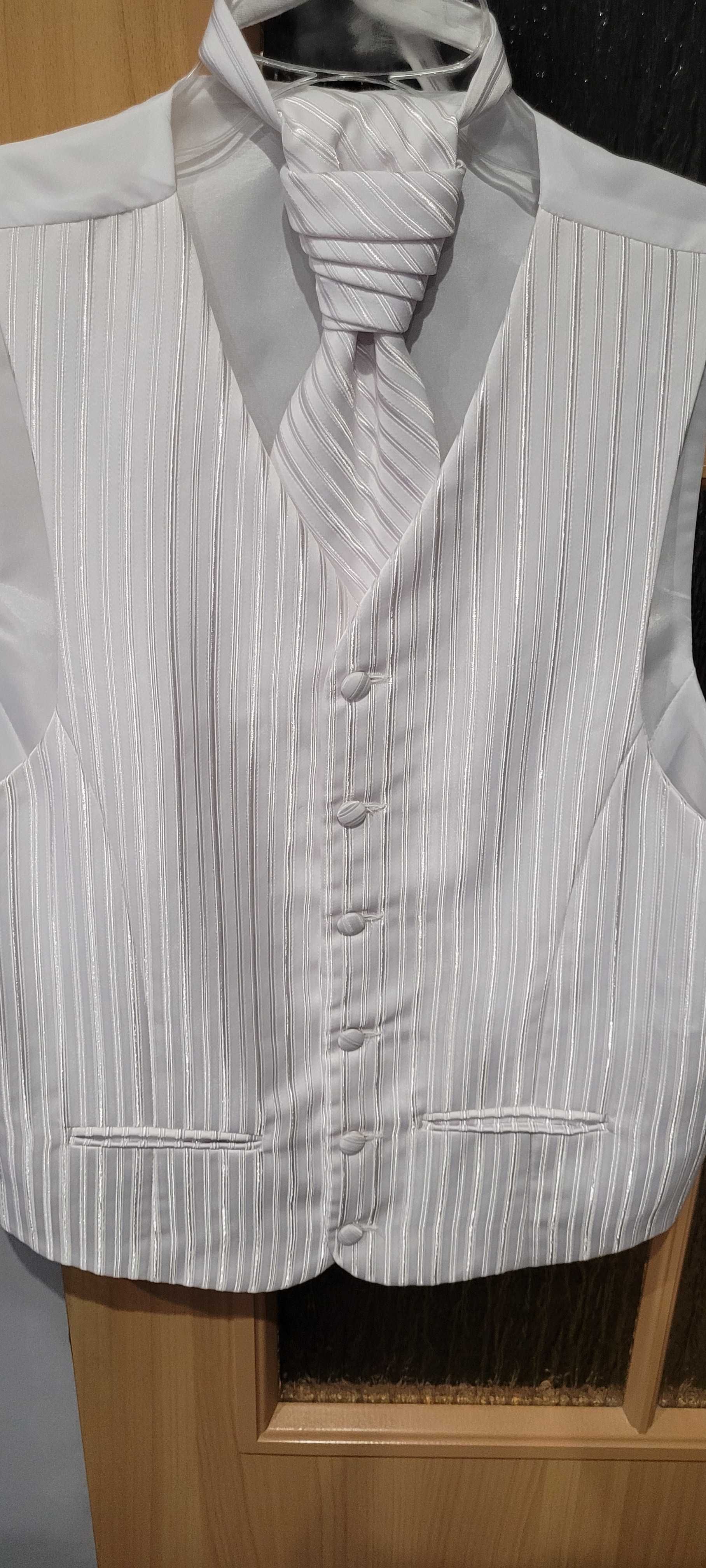 Męska Elegancka Biała Kamizelka - JAK NOWA !!!