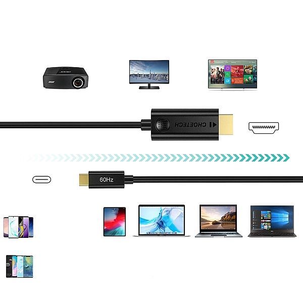 Choetech jednokierunkowy kabel adapter przejściówka z Usb Typ C (męski