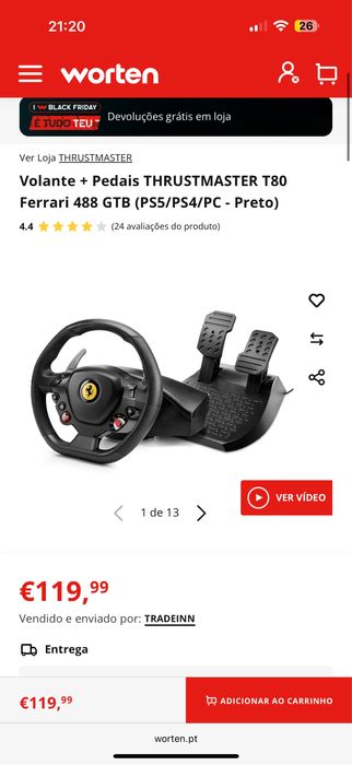 Volante + Pedais THRUSTMASTER
