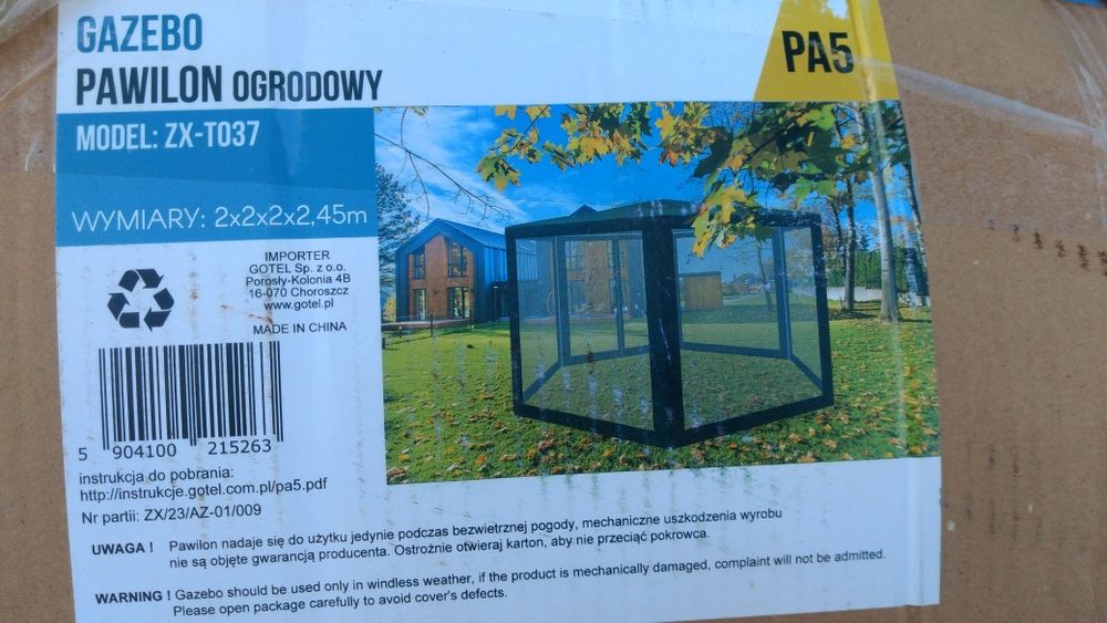 Pawilon ogrodowy Gazebo ZX-T037