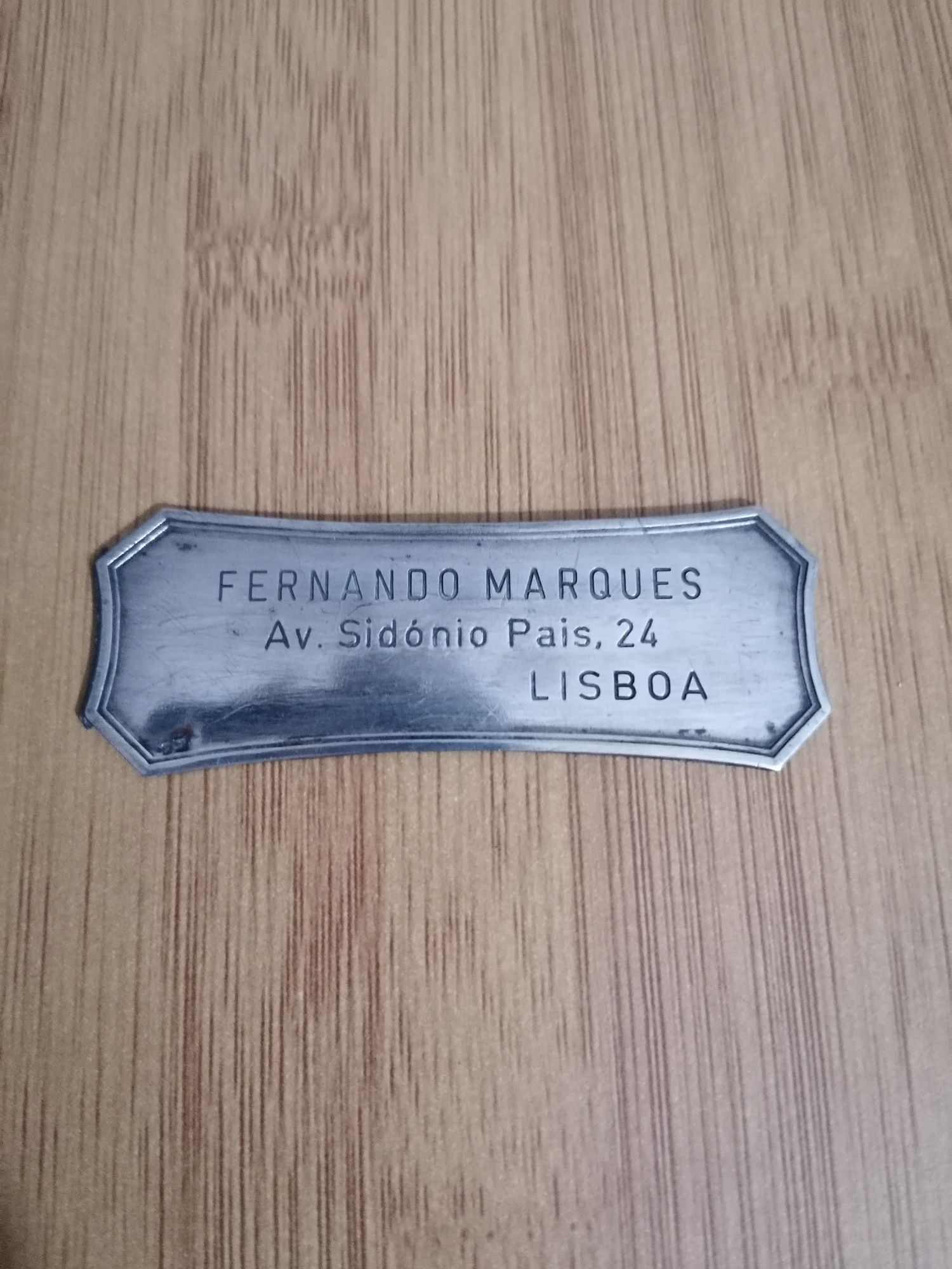 Chapa propriedade automóvel vintage