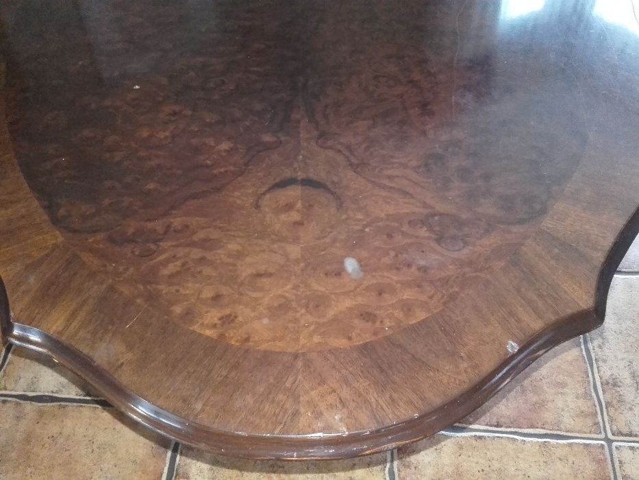 Stół / Ława - Owalny - Drewniany - Rzeźbiony