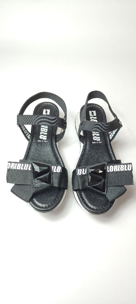 Luksusowe sandały damskie Loriblu Easy rozm 40 wkład 25,5 cm czarne