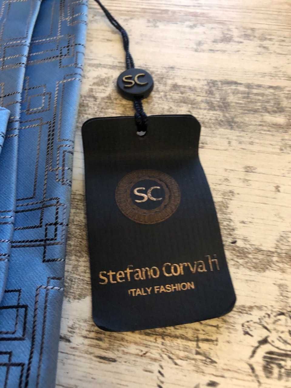 Чоловіча шовкова краватка з хусткою Stefano Corvali.