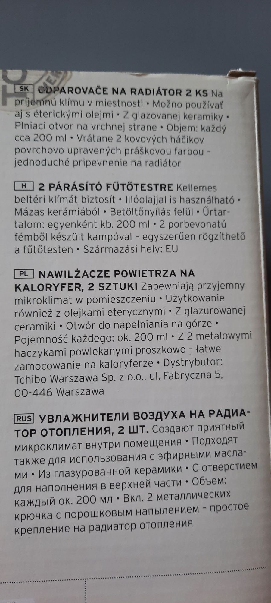 Nawilżacz na grzejnik 2szt Tchibo