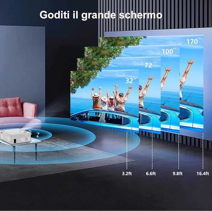 Przenośny mini projektor 1080P