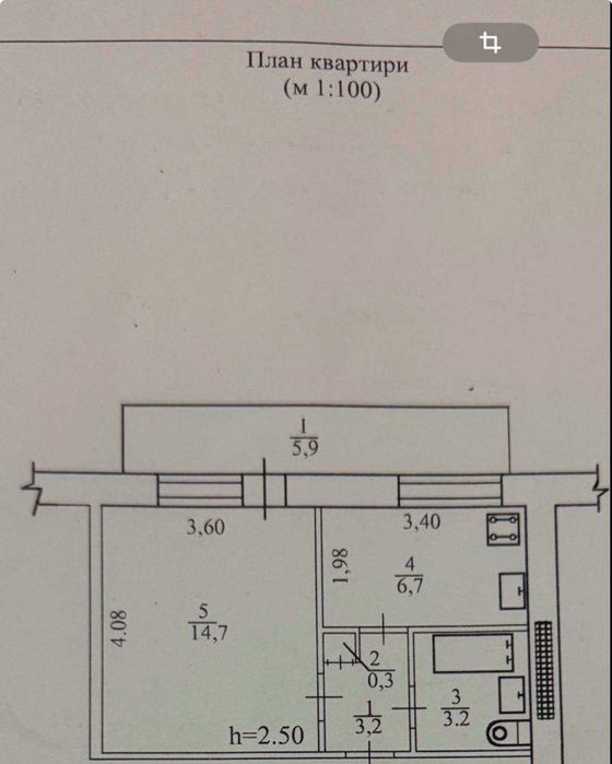 1 кімнатна квартира в 10 мкр-ні