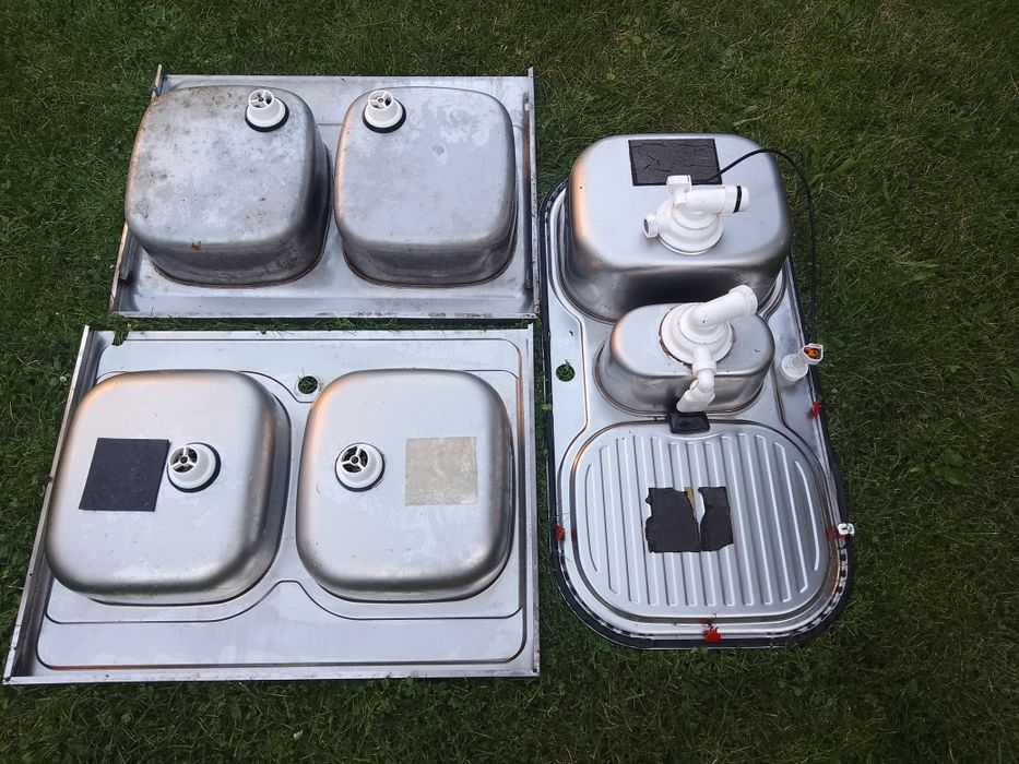 Zlewozmywak dwukomorowy stał nierdzewna